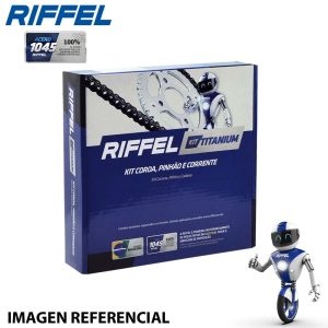 KIT TRANSMISION TITANIUM RIFFEL HONDA CBF-150/INVICTA 42T/15Z (428H-126L) (10-45)