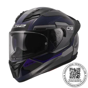CASCO LS2 FF806 FUSION CE-09 AZUL GRIS MATE