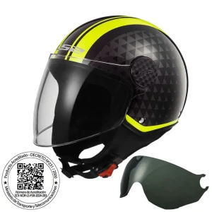 CASCO LS2 OF558 SPHERE LUX II CRUSH NEGRO AMARILLO
