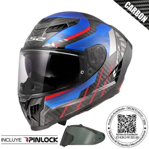 CASCO LS2 FF807 DRAGON C TRAX AZUL ROJO