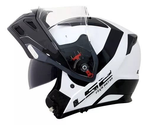 CASCO LS2 FF324 WHITE BLACK MATT - Imagen 4