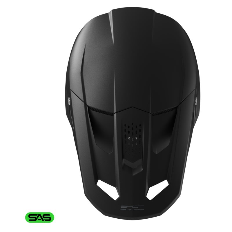 Casco shot speed solid black matt motocross enduro - Imagen 3