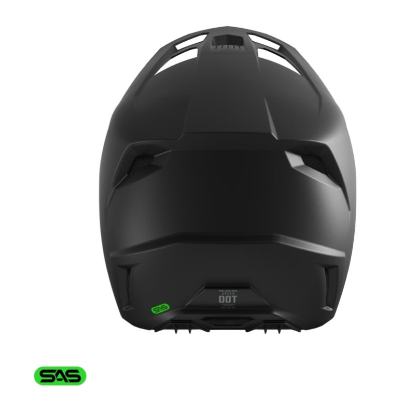 Casco shot speed solid black matt motocross enduro - Imagen 2