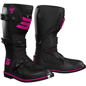 Botas moto shot race 2 kid black pink motocross