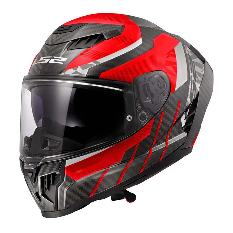 CASCO LS2 FF807 DRAGON CARBON TRAX RED