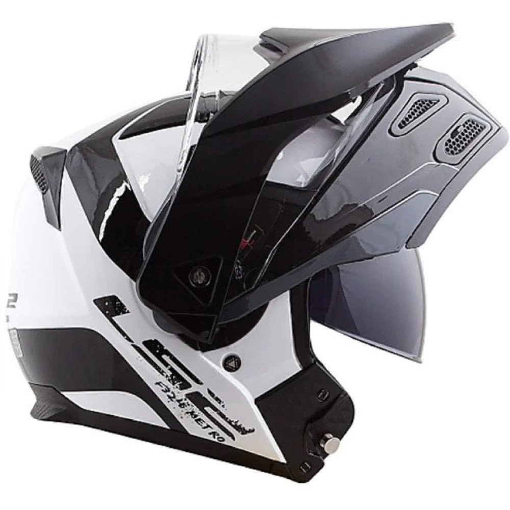 CASCO LS2 FF324 WHITE BLACK MATT - Imagen 2