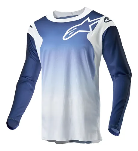 MX Jersey Racer Hoen alpinestar - White/Dark Navy/Light Blue