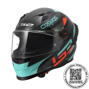 CASCO LS2 FF816 COSMOS MODOK NEGRO VERDE NARANJA MATE ST