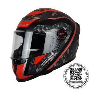 CASCO LS2 FF816 COSMOS STRIKE GRIS ROJO MATE
