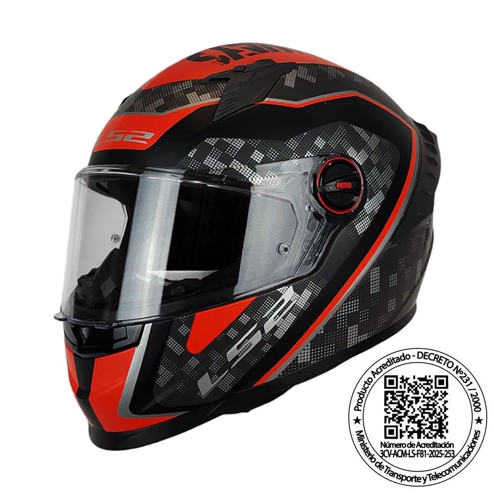 CASCO LS2 FF816 COSMOS STRIKE GRIS ROJO MATE