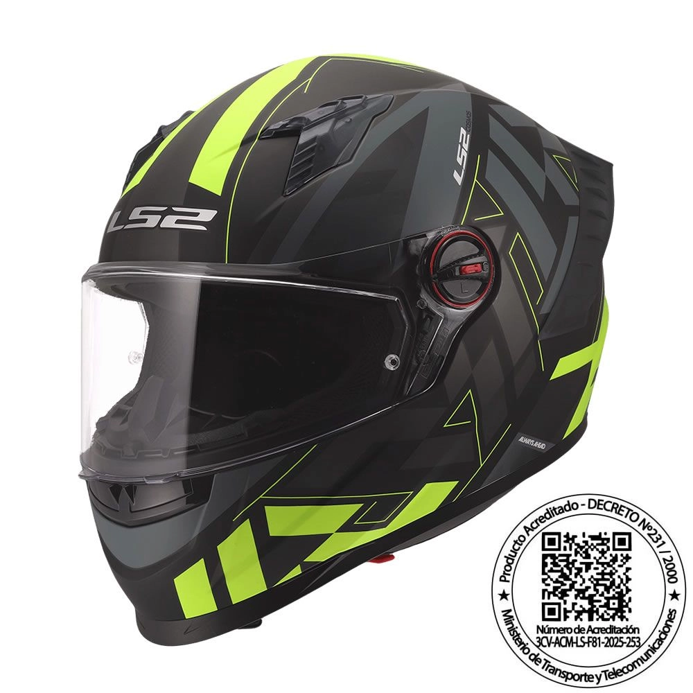 CASCO LS2 FF816 COSMOS PASKAL NEGRO AMARILLO MATE