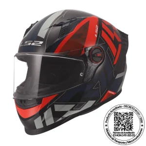 CASCO LS2 FF816 COSMOS PASKAL NEGRO ROJO
