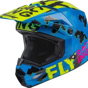 Casco Fly Racing Kinetic Scan Niño Azul/Fluor/Rosado