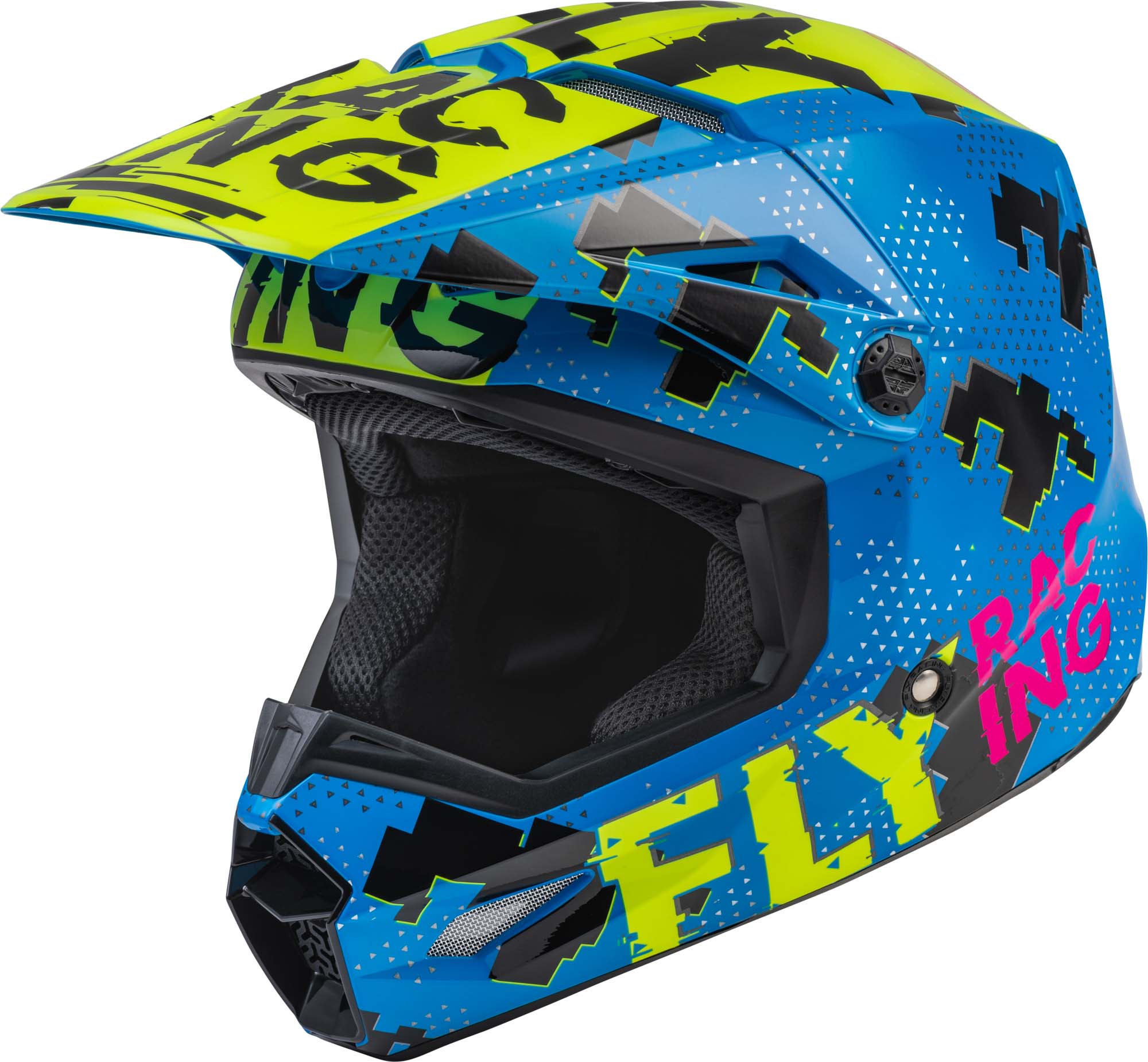 Casco Fly Racing Kinetic Scan Niño Azul/Fluor/Rosado