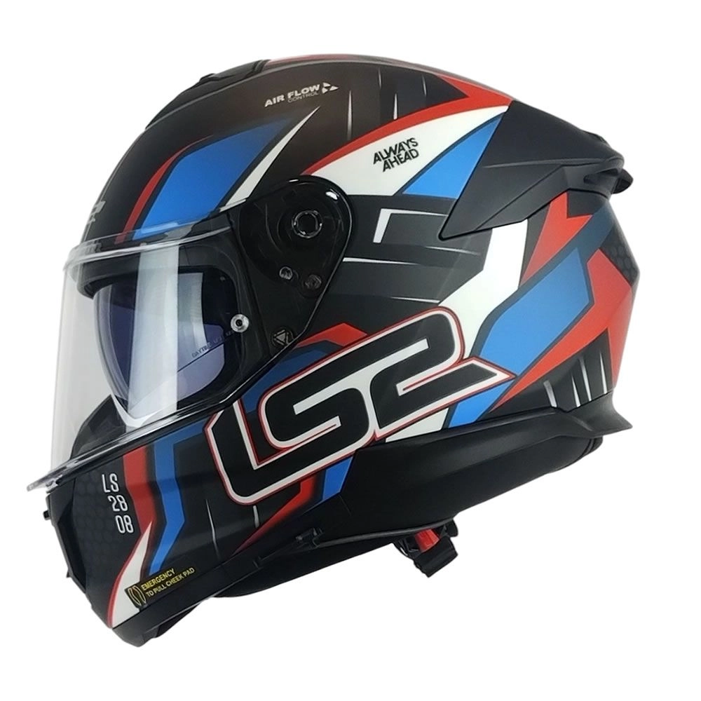 CASCO LS2 FF808 STREAM II TINUX NEGRO ROJO MATE - Imagen 4
