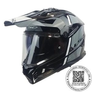 CASCO LS2 702 PIONEER II HILL BLACK WHITE