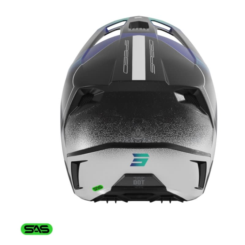 Casco moto shot blue pearly motocross enduro - Imagen 2
