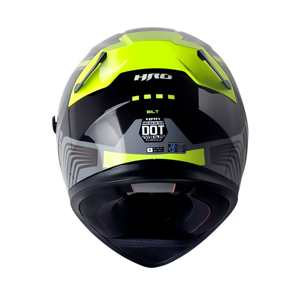 CASCO HRO 514 VERDE AMARILLO GRIS GLOSS - Imagen 3