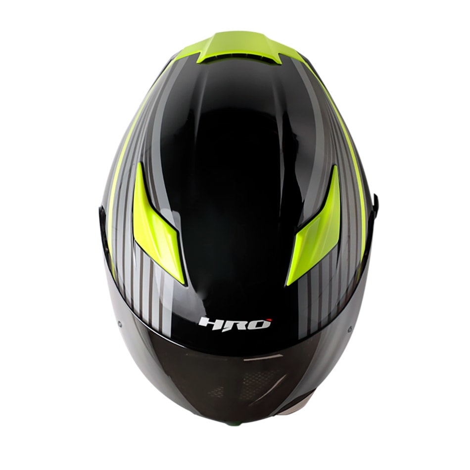 CASCO HRO 514 VERDE AMARILLO GRIS GLOSS - Imagen 2