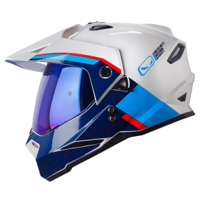 CASCO HRO MX 330 DV DOWN HILL MULTIPROPOSITO BLANCO, AZUL, ROJO NEGRO