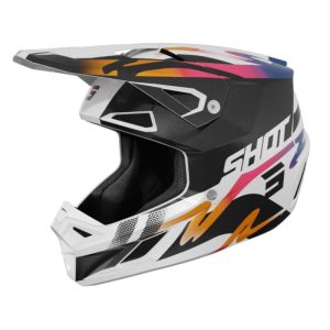 Casco shot speed wave black white pearly motocross enduro