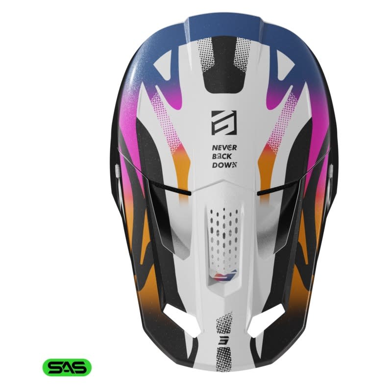 Casco shot speed wave black white pearly motocross enduro - Imagen 4