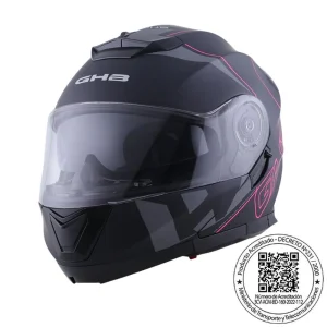 CASCO GHB 160 STREAK NEGRO ROSA MATE