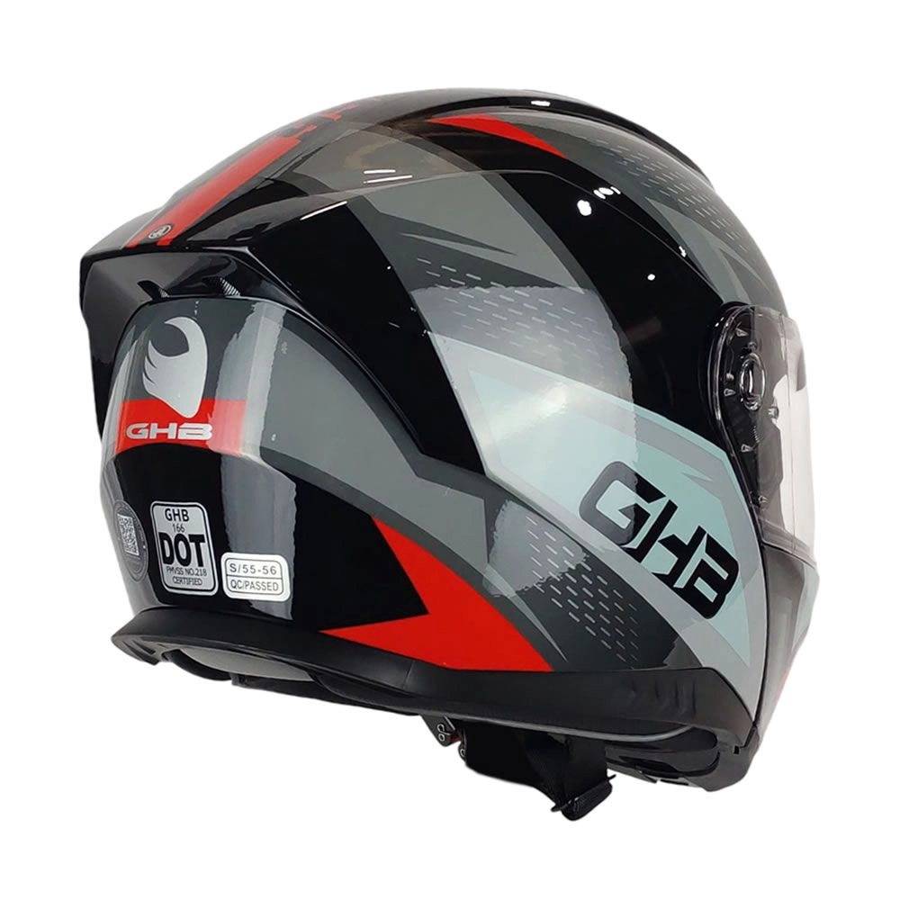 CASCO GHB 166 ELIXOR NEGRO ROJO - Imagen 6