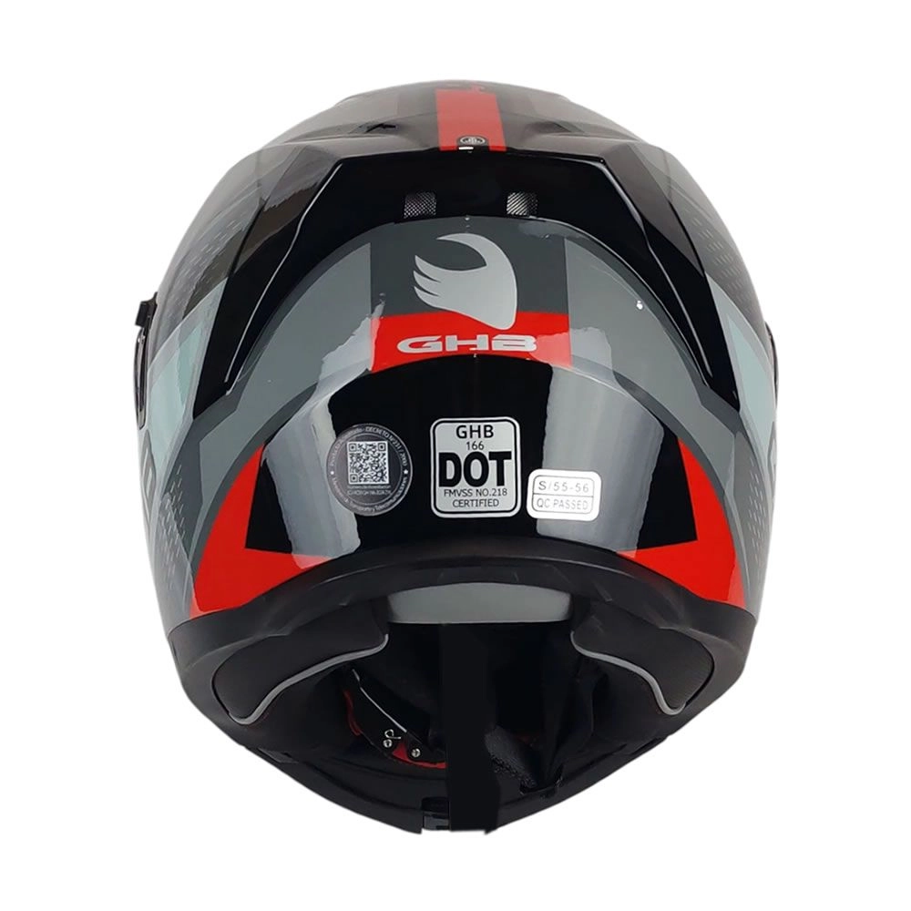 CASCO GHB 166 ELIXOR NEGRO ROJO - Imagen 5