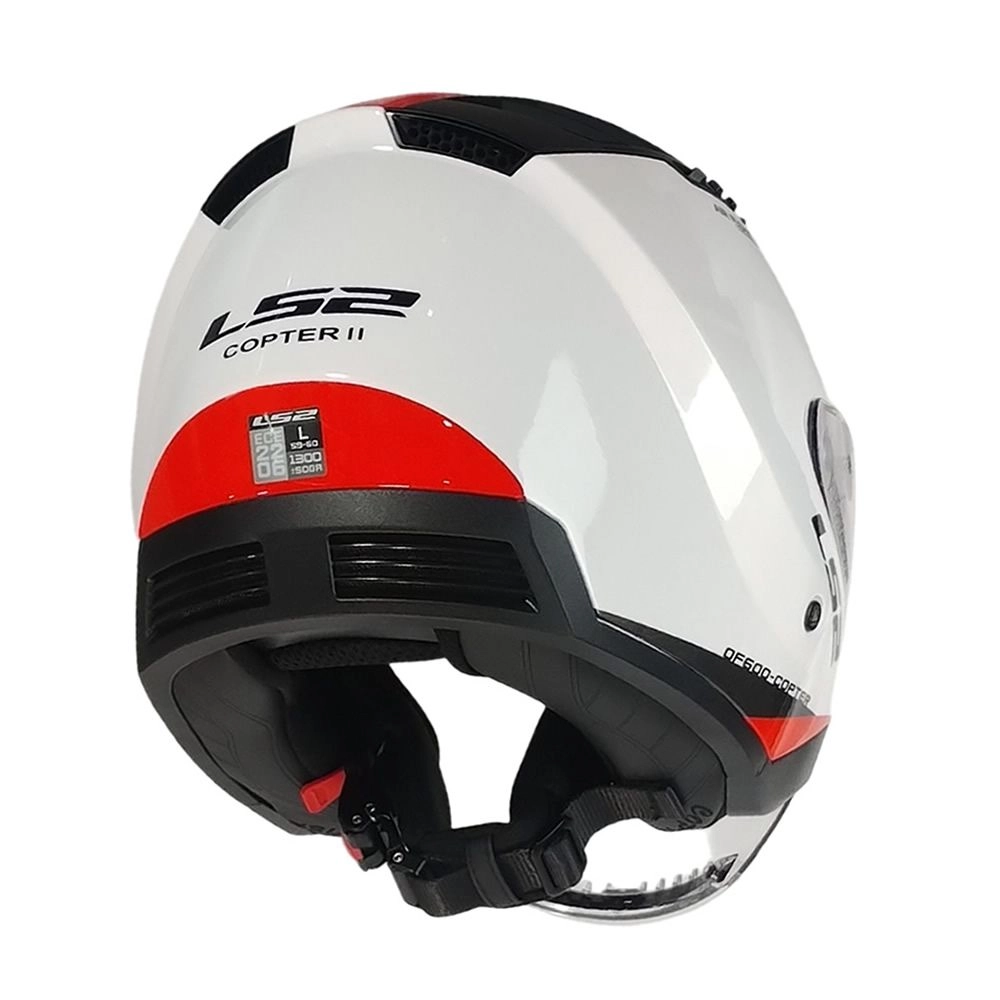 CASCO LS2 OF600 COPTER II URBANE BLANCO ROJO - Imagen 5