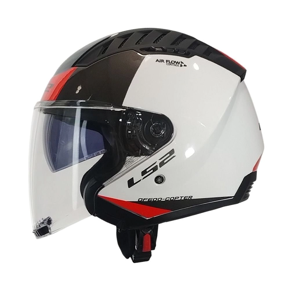 CASCO LS2 OF600 COPTER II URBANE BLANCO ROJO - Imagen 4