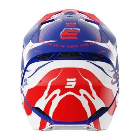 Casco moto shot furious kid beast blue red glossy motocross enduro - Imagen 2