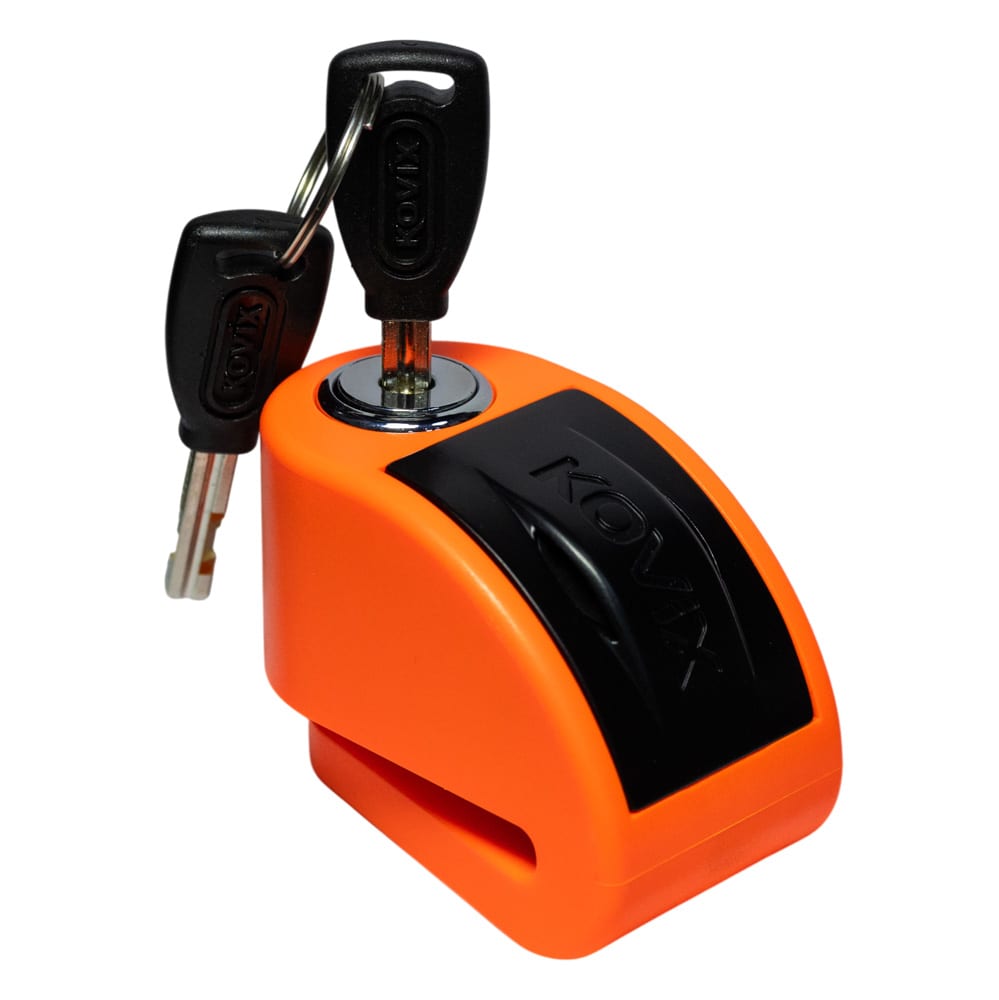 Candado disco moto kovix con alarma kt6 amarillo, negro, naranja - Imagen 2