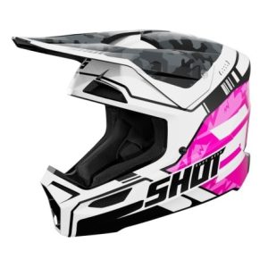Casco moto shot furious kid flash pink glossy motocross enduro
