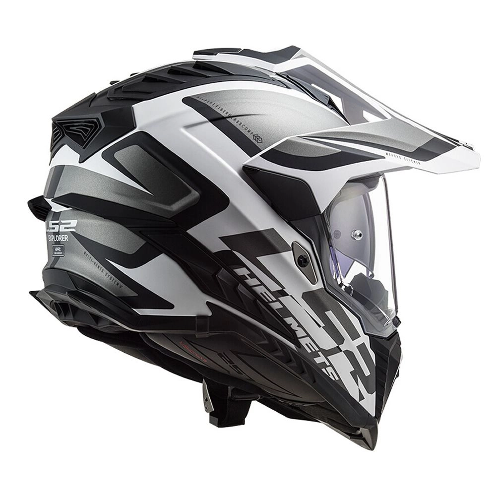 CASCO LS2 MX701 EXPLORER ALTER NEGRO BLANCO MATE - Imagen 3