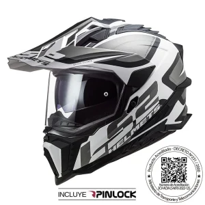 CASCO LS2 MX701 EXPLORER ALTER NEGRO BLANCO MATE
