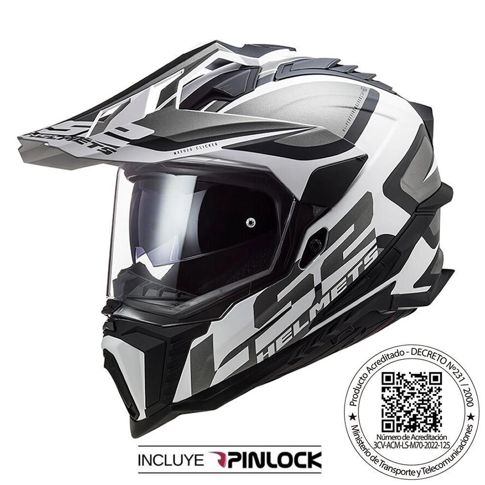 CASCO LS2 MX701 EXPLORER ALTER NEGRO BLANCO MATE