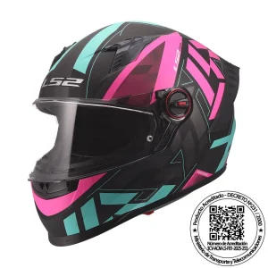 CASCO LS2 FF816 COSMOS PASKAL NEGRO ROSA MATE