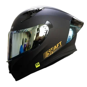Casco Shaft 526 black matt Mica y Spoiler Dorado