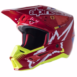 casco alpinestar S-M5 Action Bright Red-White-Yellow Fluo