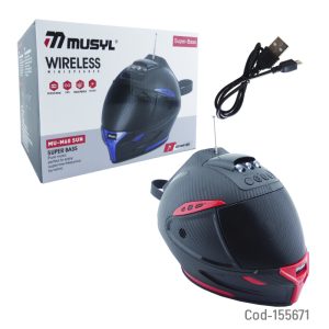 Parlante Solar Tipo Casco Bluetooth Modelo MUSYL M-60 Con USB, TF Y LED. Variedad De Colores.