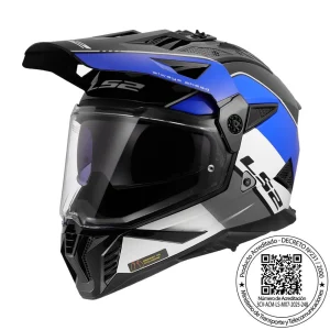 CASCO LS2 MX 702 PIONEER II RALLY AZUL BLANCO MATE