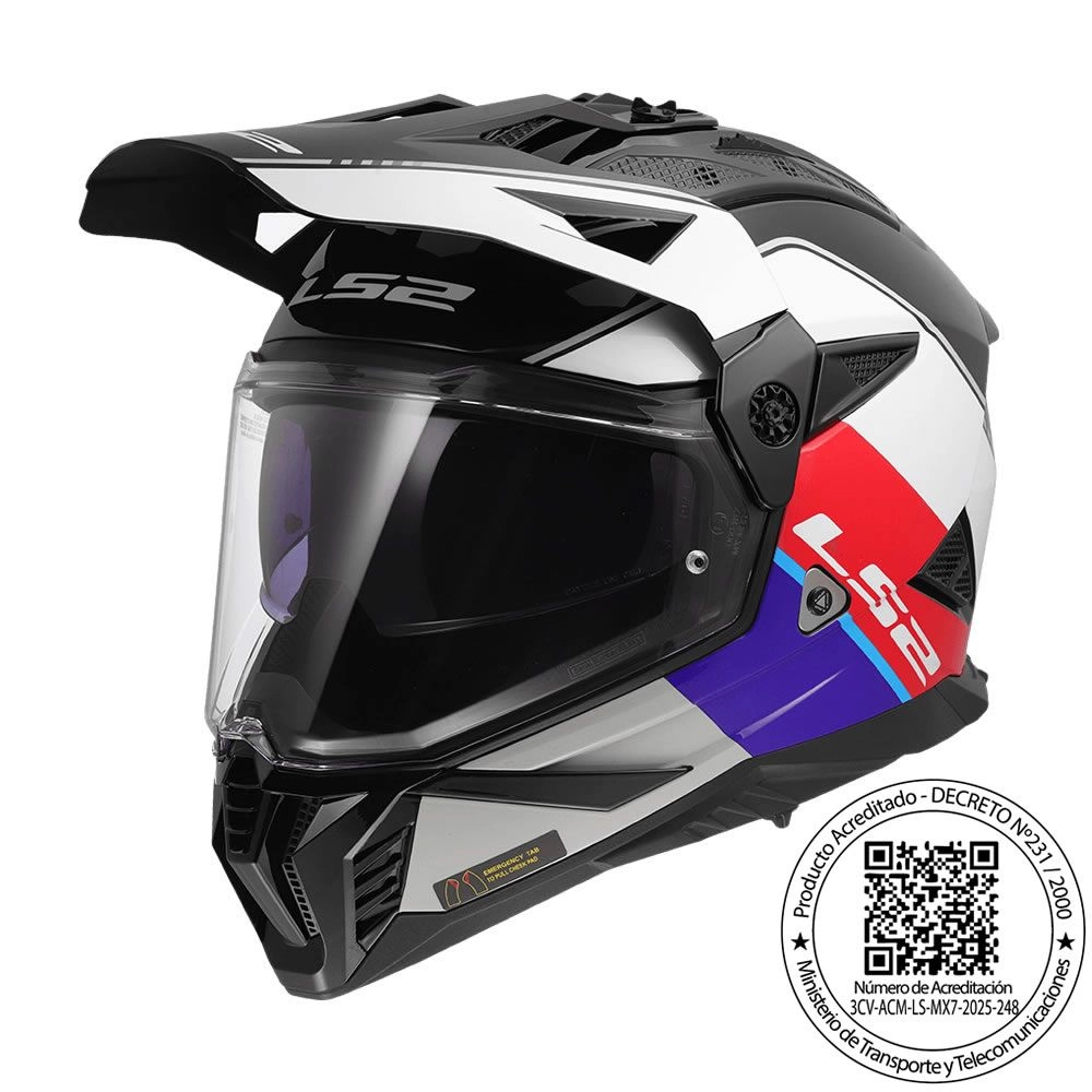 CASCO LS2 MX 702 PIONEER II RALLY ROJO BLANCO AZUL